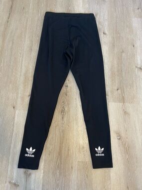 adidas Black Leggings with White Trefoil Logos